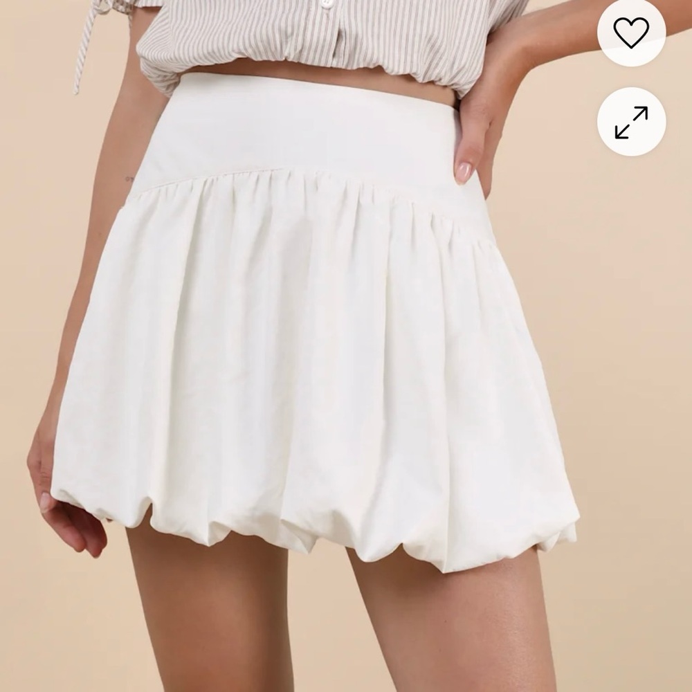Lulus White Bubble Hem Mini Skort